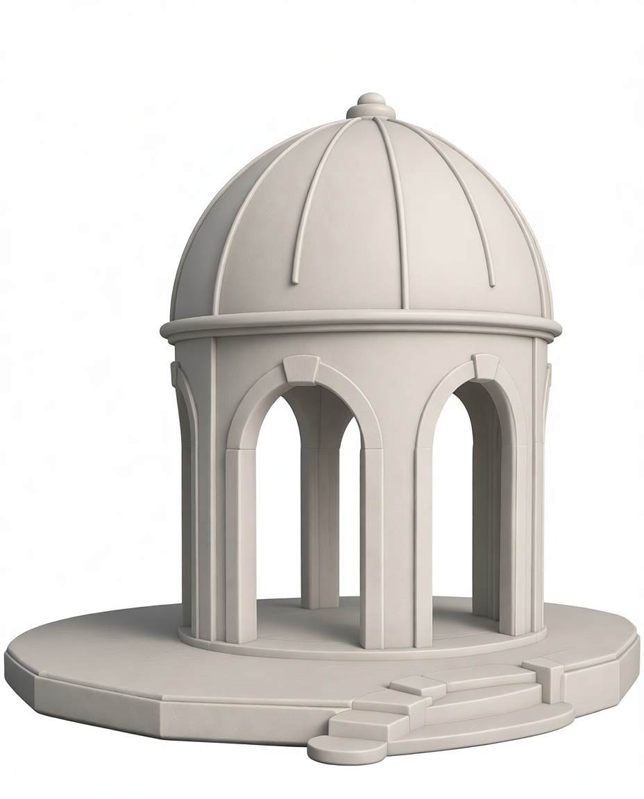 Classical Dome Gazebo Model free 3D printable STL