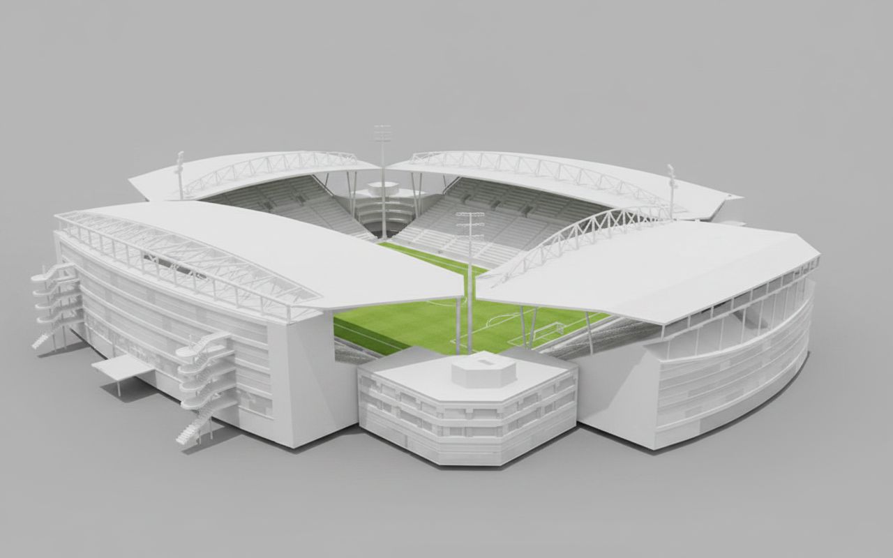 Modern Soccer Stadium Model free 3D printable STL