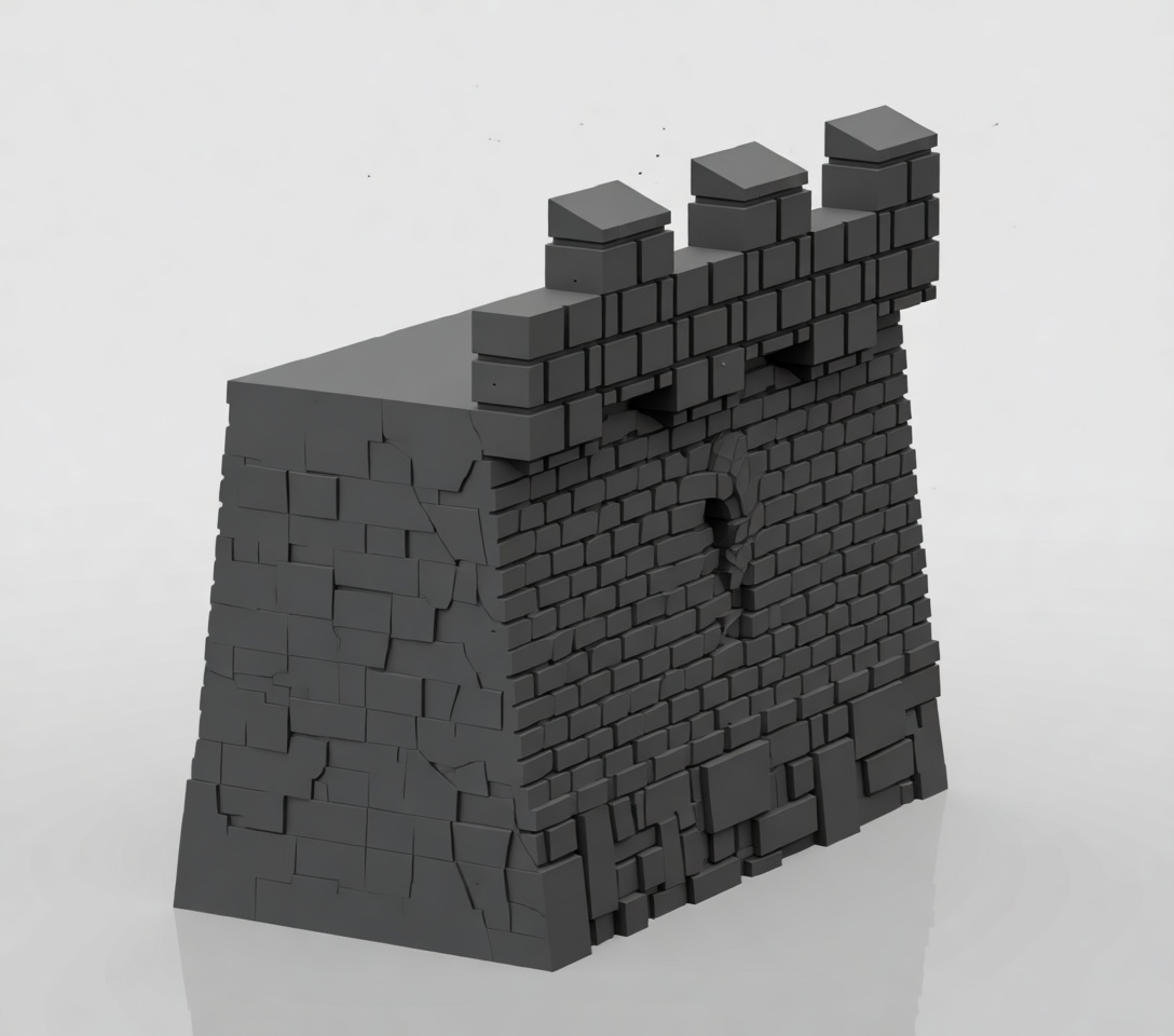 Medieval Castle Wall Section free 3D printable STL