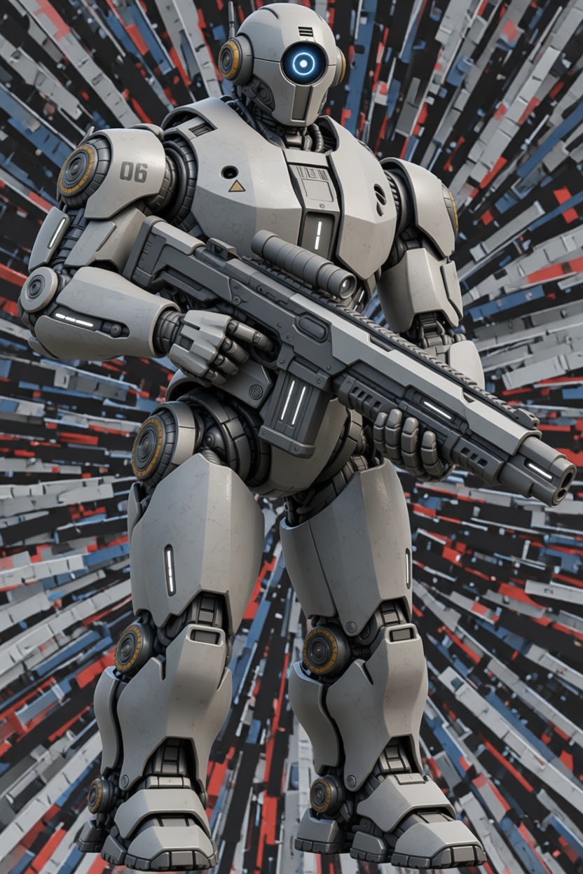 Futuristic Combat Robot Figurine free 3D printable STL