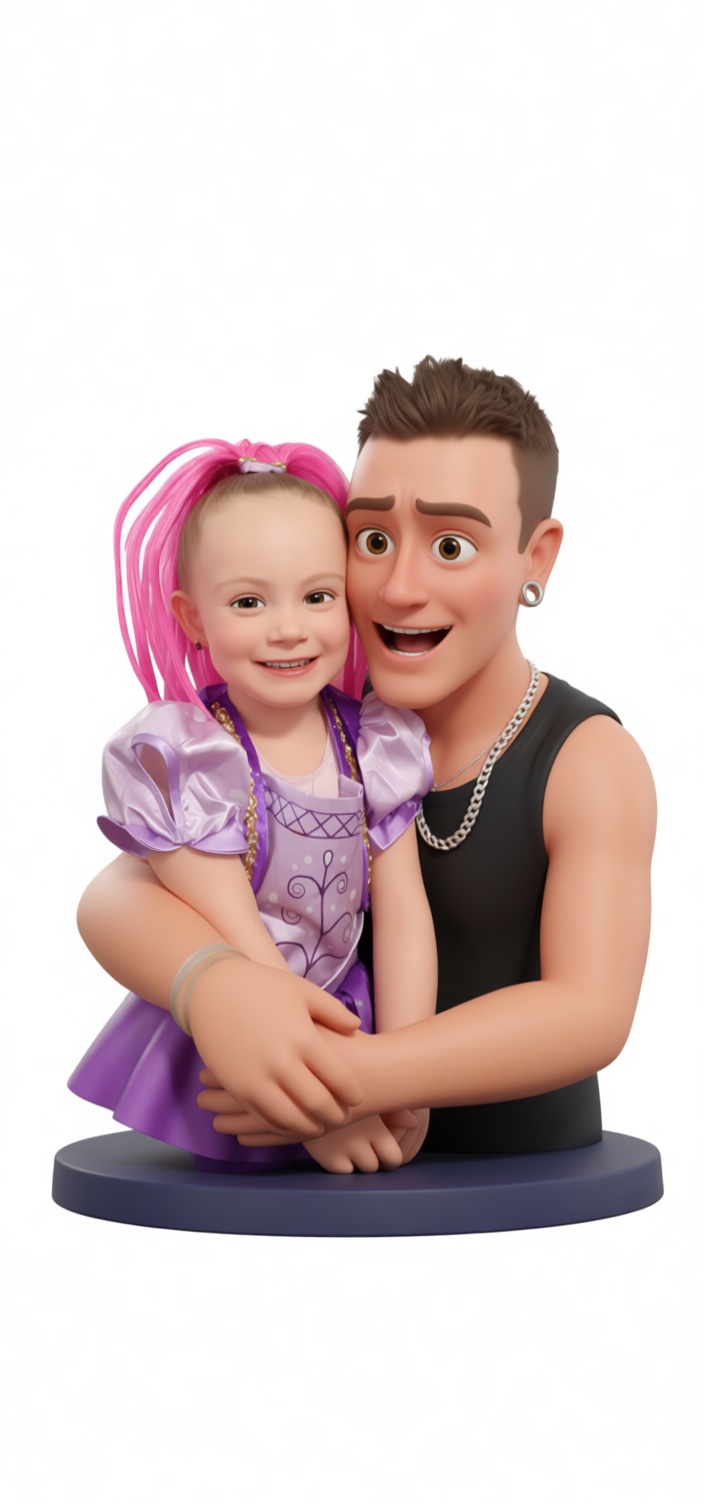 Father and Daughter Figurine free 3D printable STL