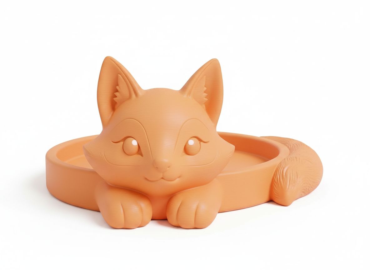 Cute Fox Tray free 3D printable STL