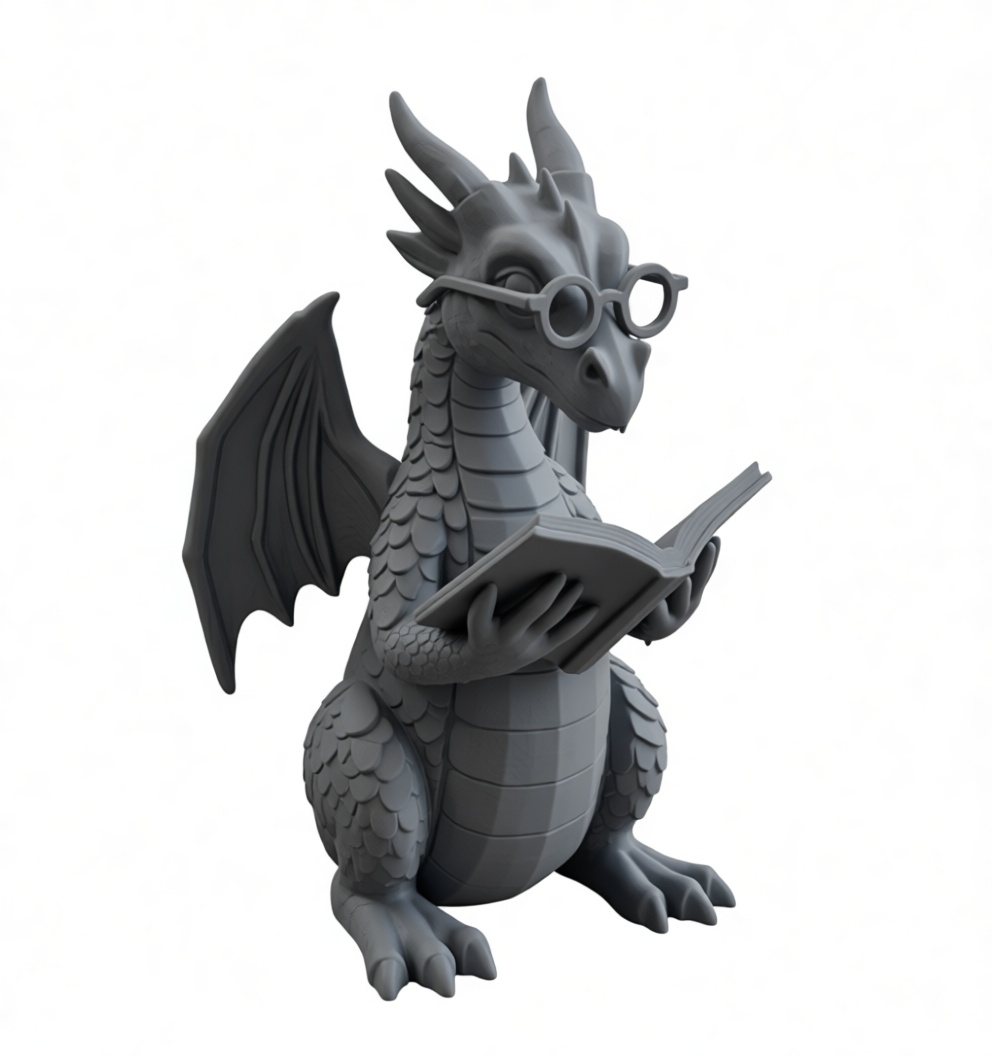Reading Dragon Figurine free 3D printable STL
