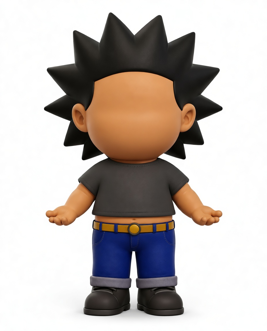 Spiky Hair Stylized Figurine free 3D printable STL