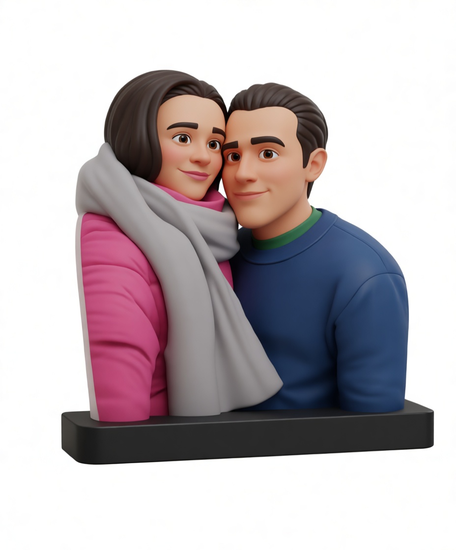 Couple Winter Bust free 3D printable STL