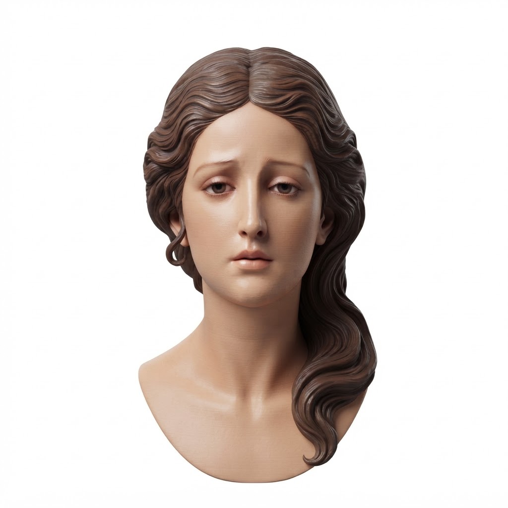 Weeping Virgin Mary Bust free 3D printable STL