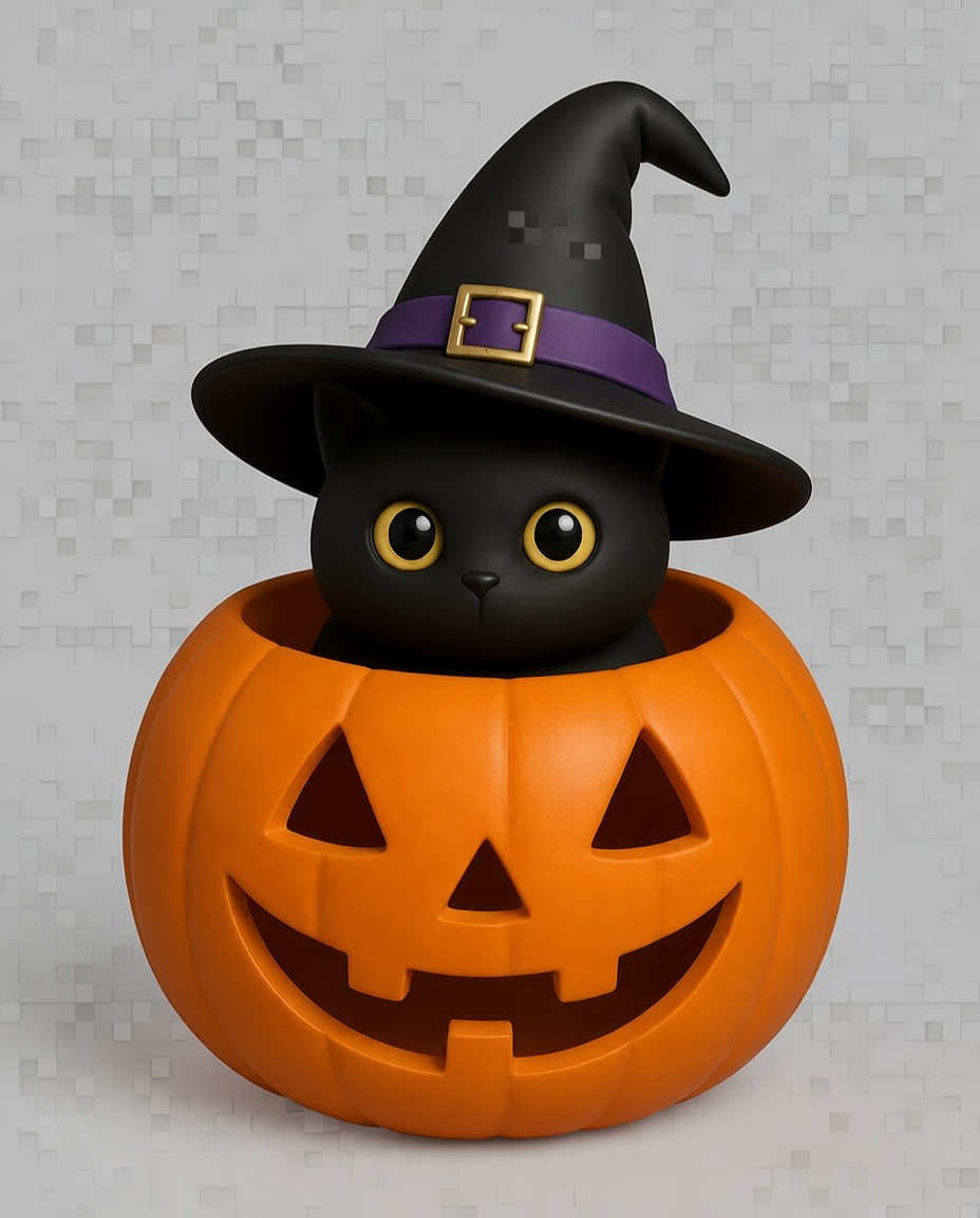 Black Cat Halloween Figurine free 3D printable STL