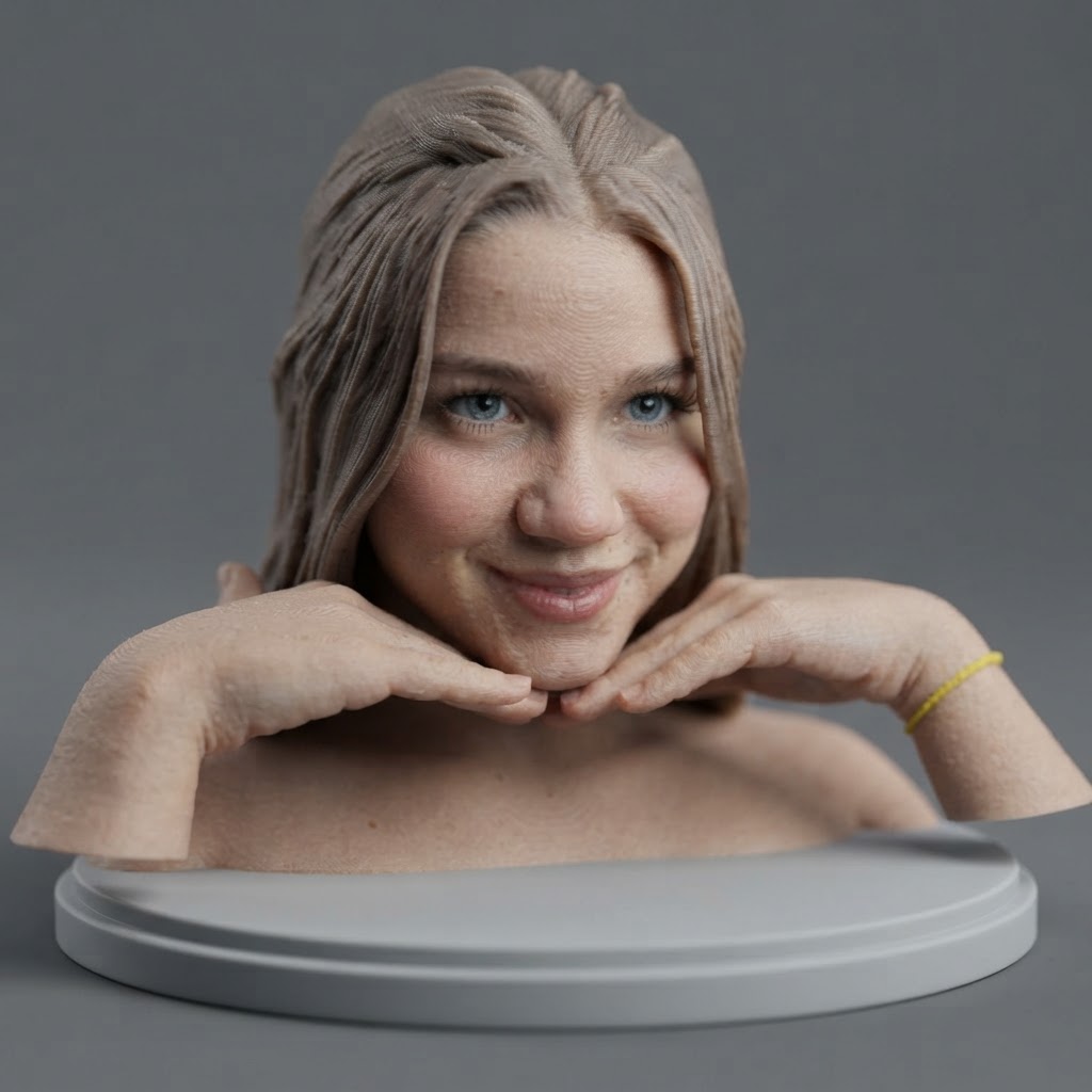 Smiling Girl Bust free 3D printable STL