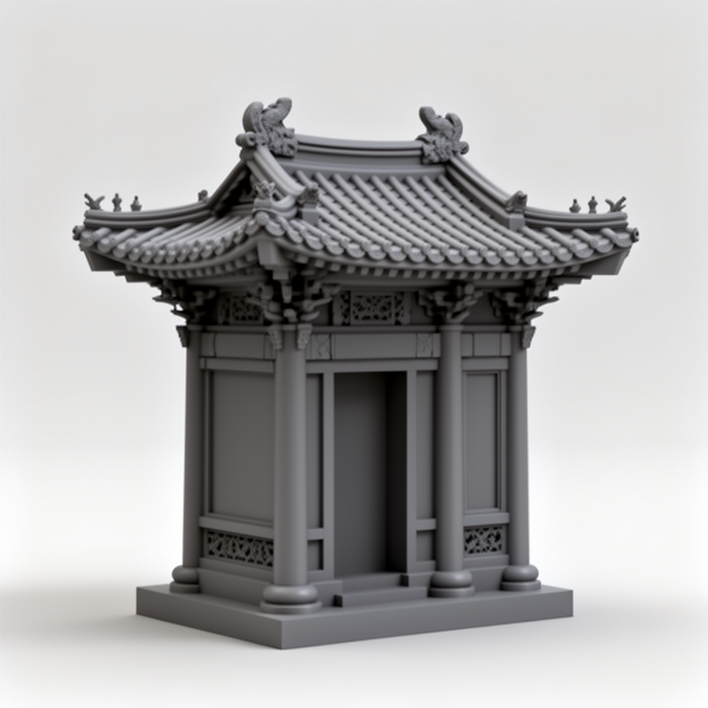 Caishen Temple Model free 3D printable STL
