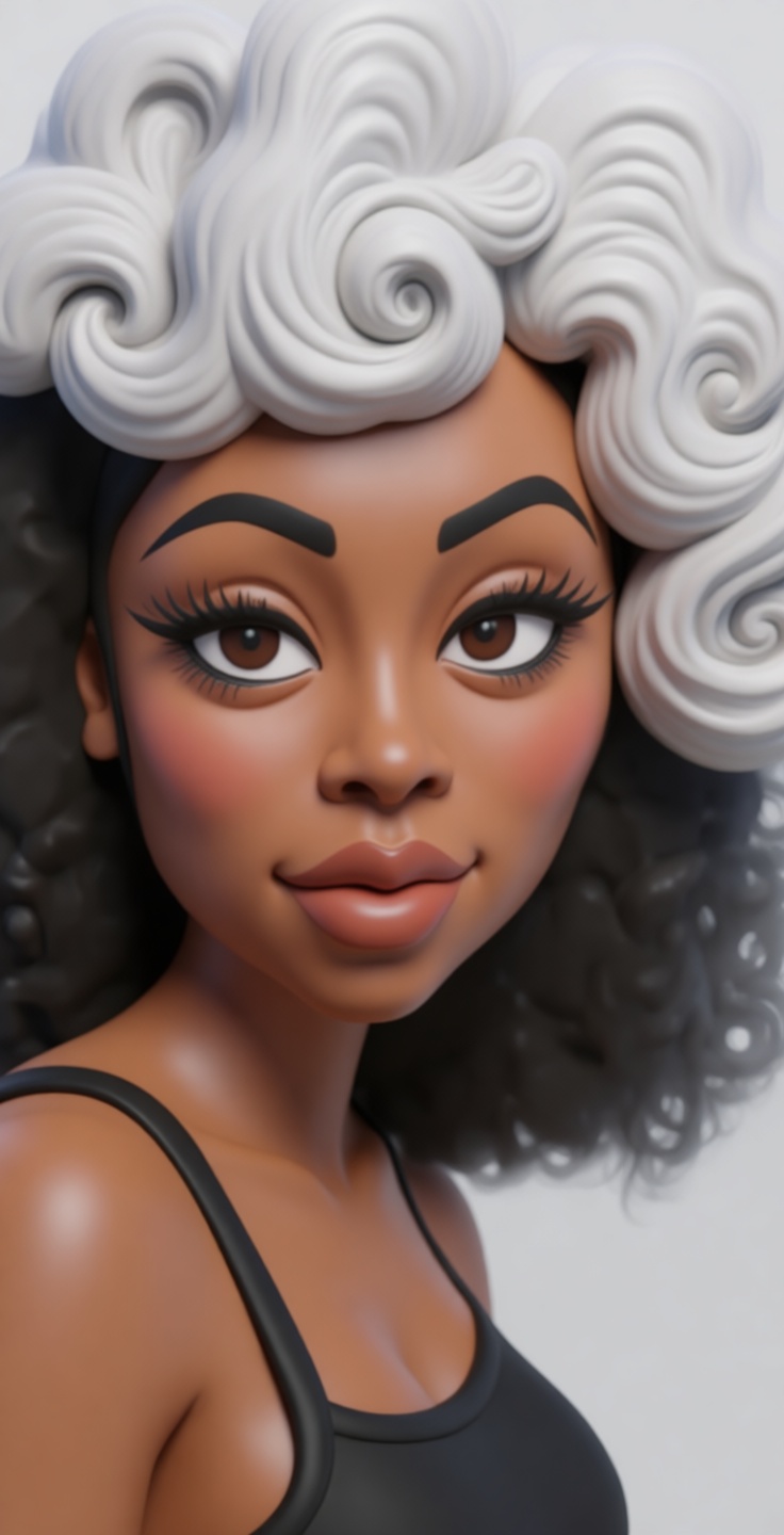 Curly Afro Woman Bust free 3D printable STL