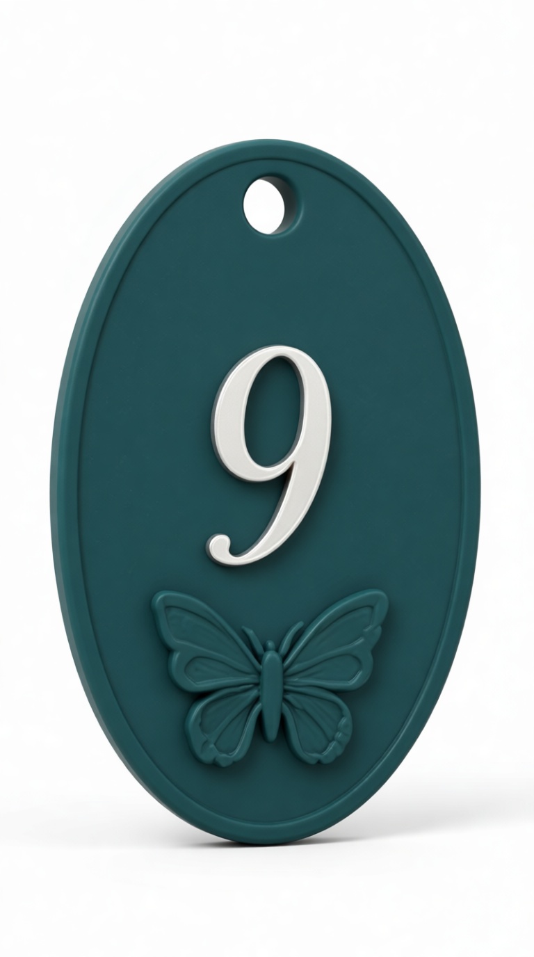 Number 9 Keychain Tag free 3D printable STL