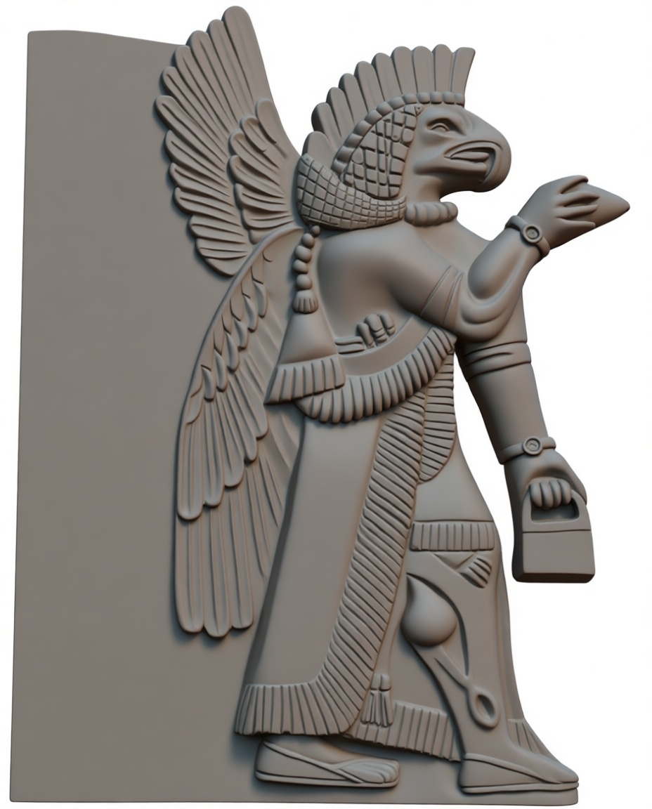 Assyrian Genie Relief free 3D printable STL