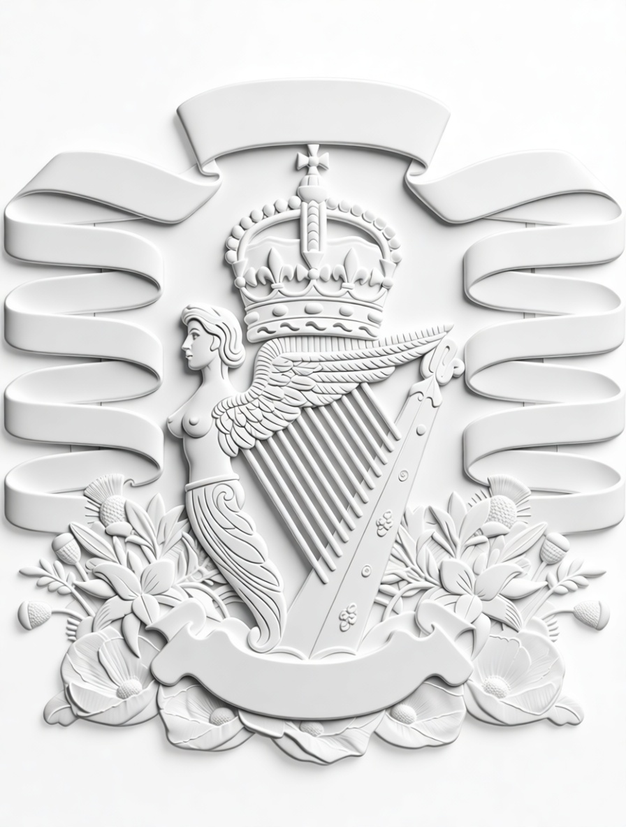 Royal Irish Harp Emblem free 3D printable STL