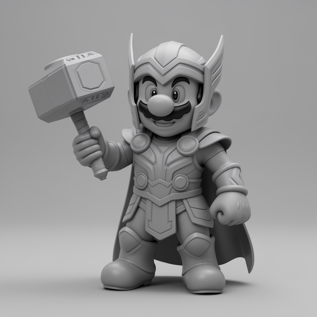 Super Mario Thor Figurine free 3D printable STL