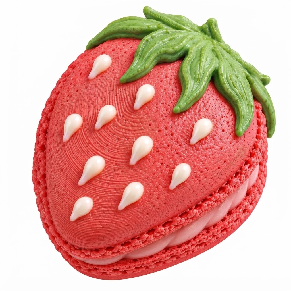 Strawberry Macaron Model free 3D printable STL