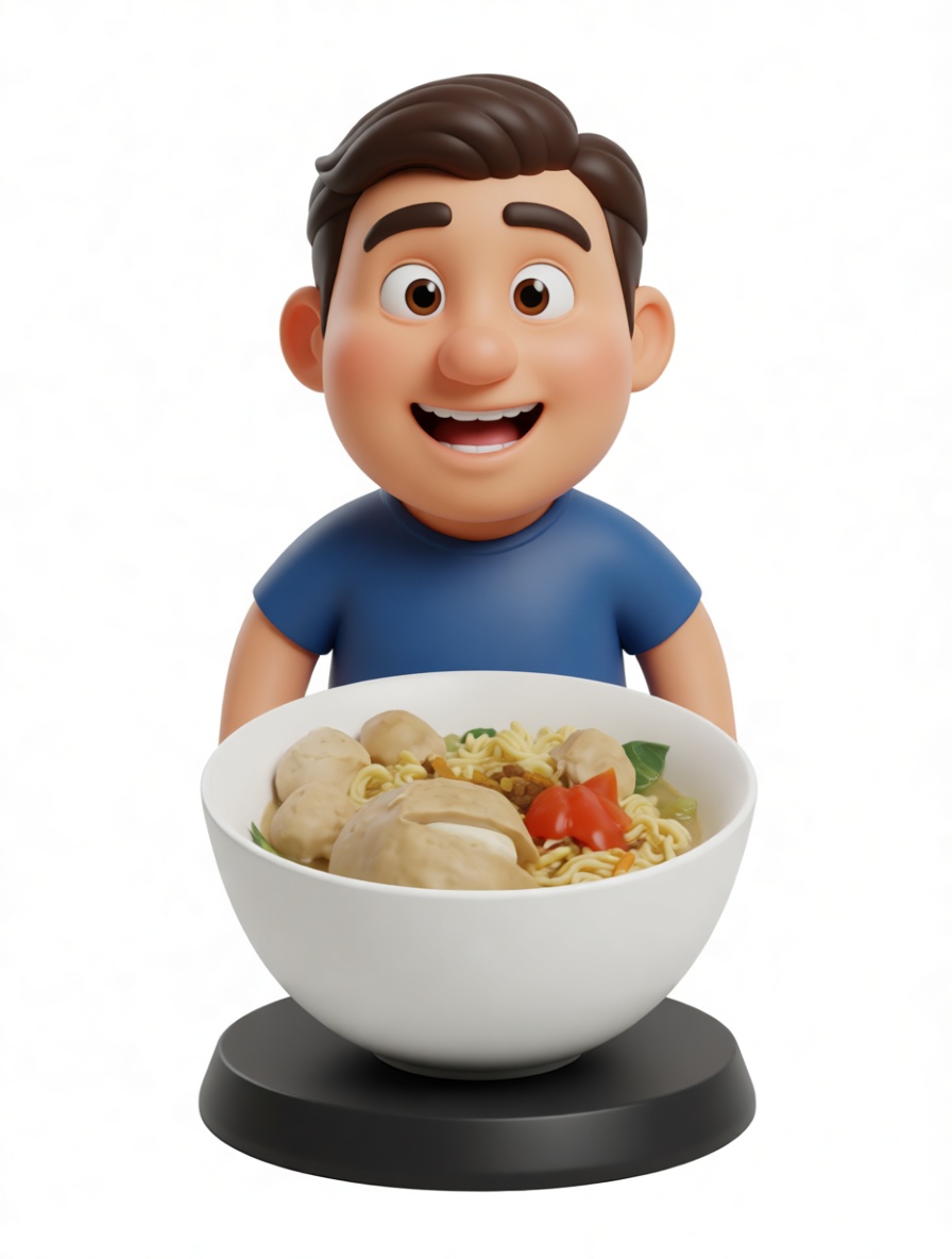 Boy Holding Noodle Bowl Figurine free 3D printable STL