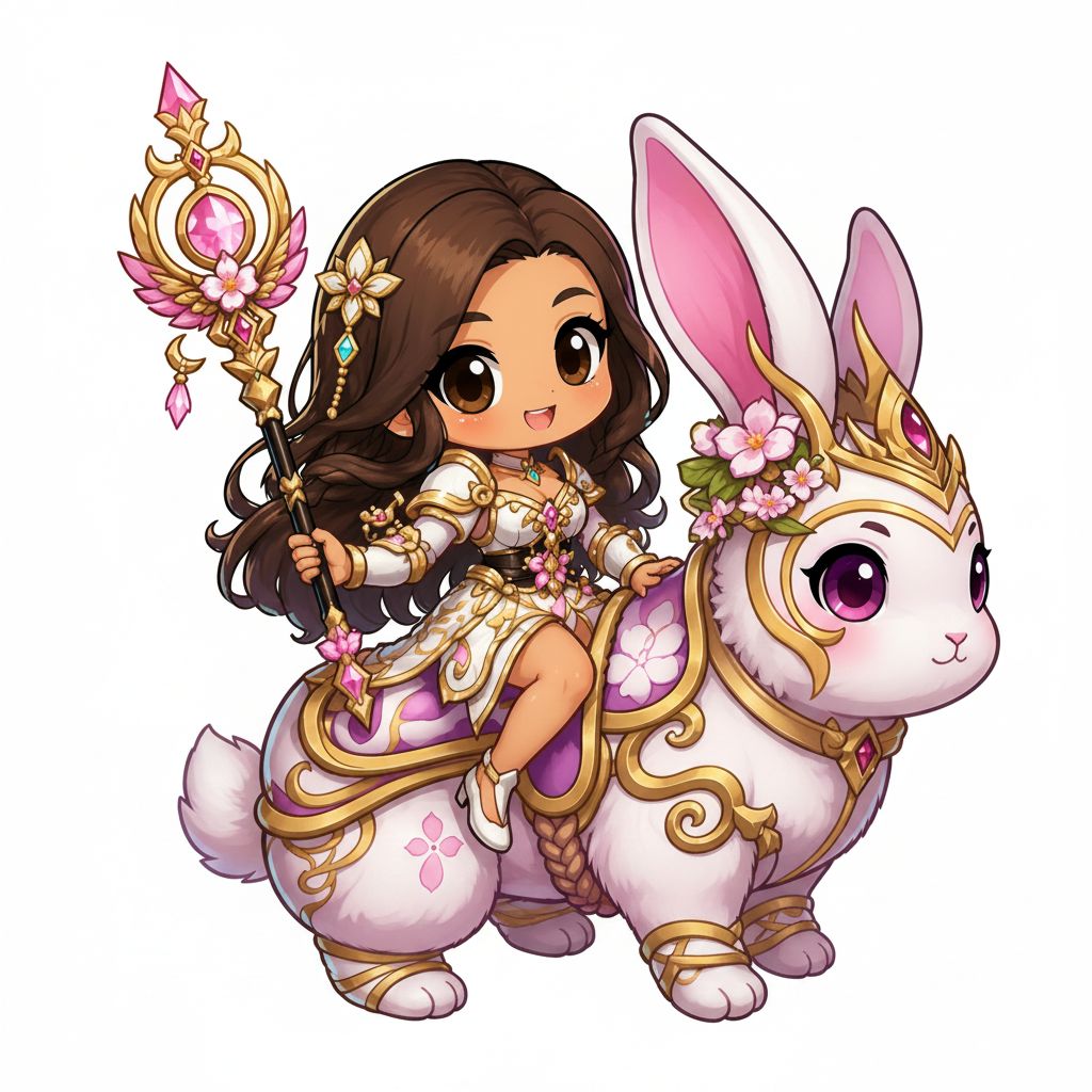 Fantasy Mage Riding Rabbit Figurine free 3D printable STL