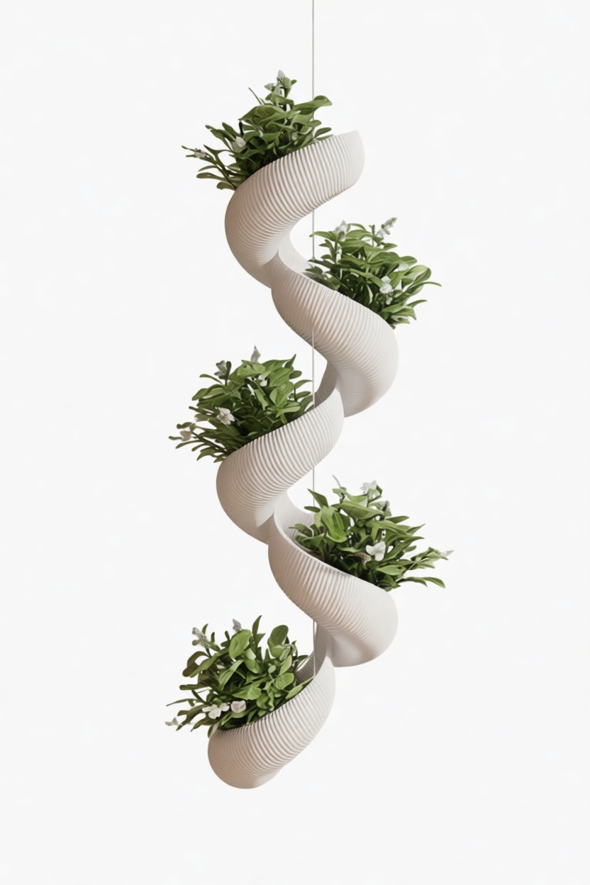 Spiral Hanging Planter free 3D printable STL