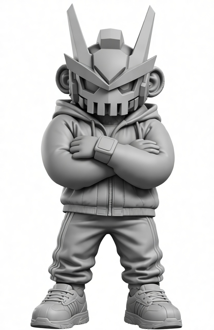 Urban Mecha Kid Figurine free 3D printable STL
