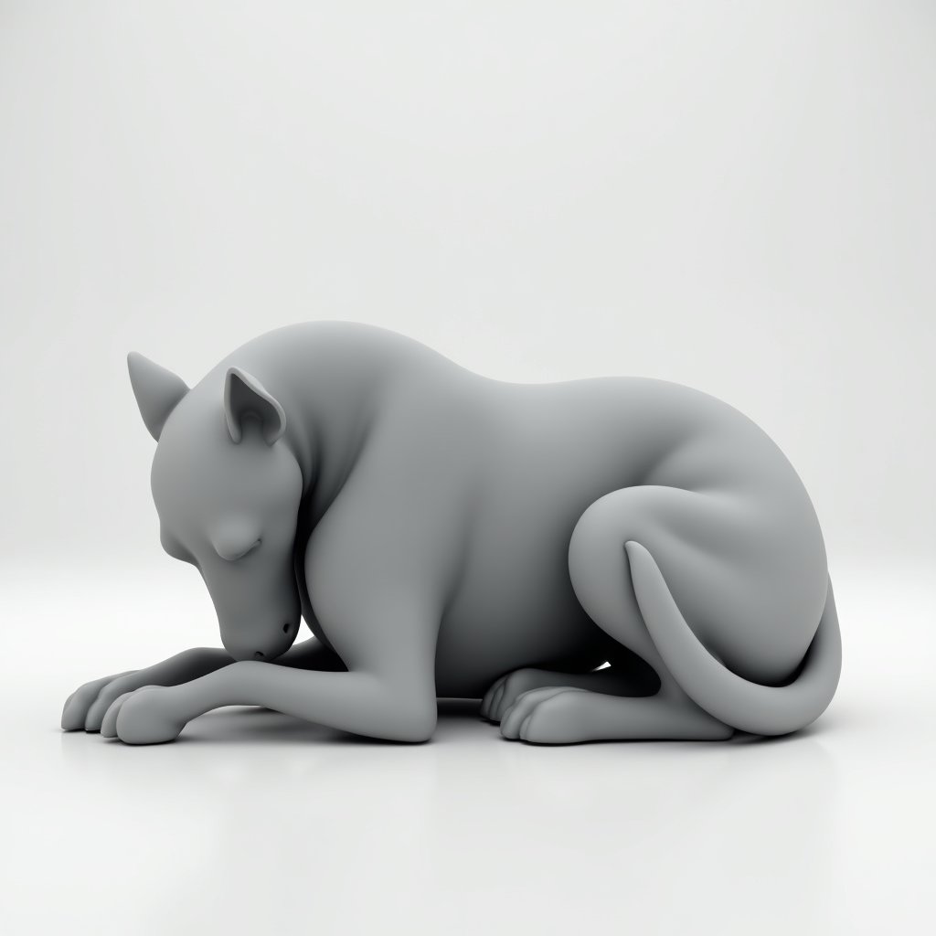Curled Up Greyhound free 3D printable STL