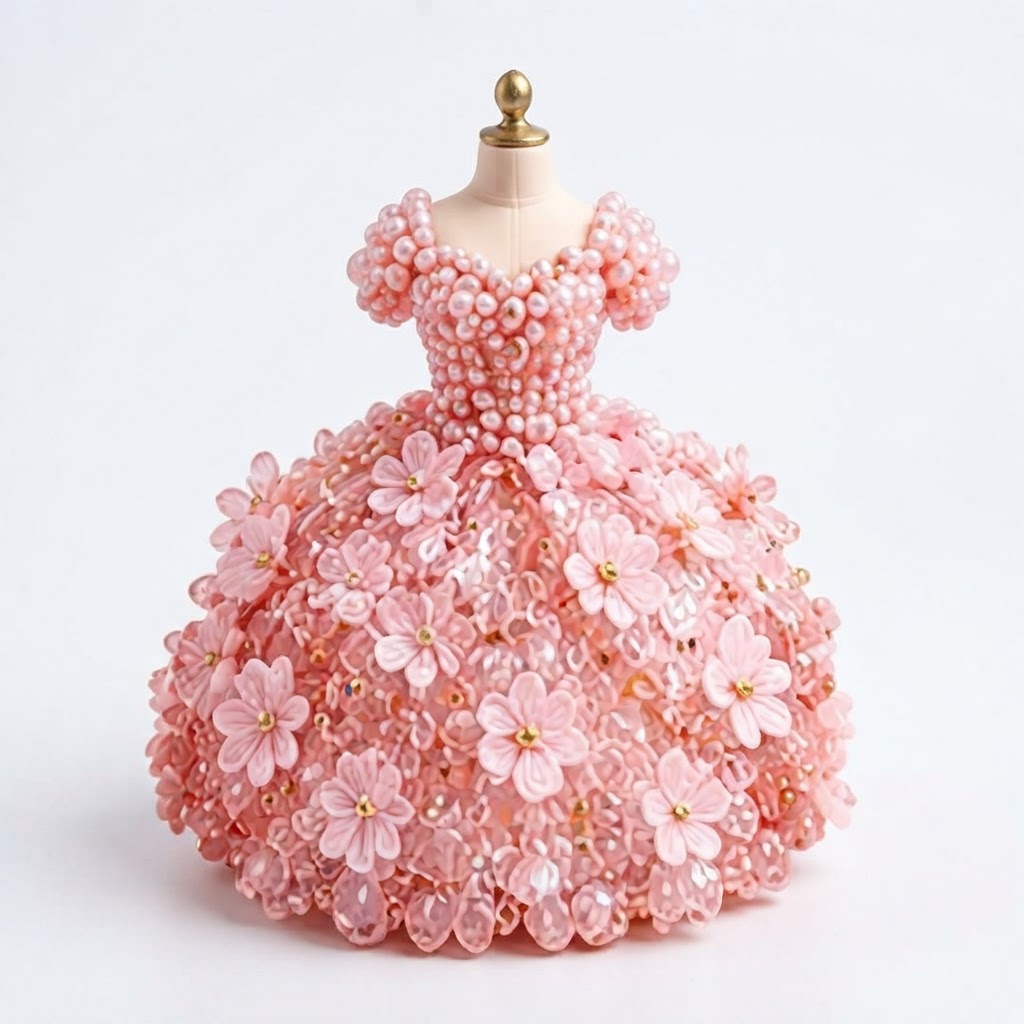 Floral Ball Gown Model free 3D printable STL
