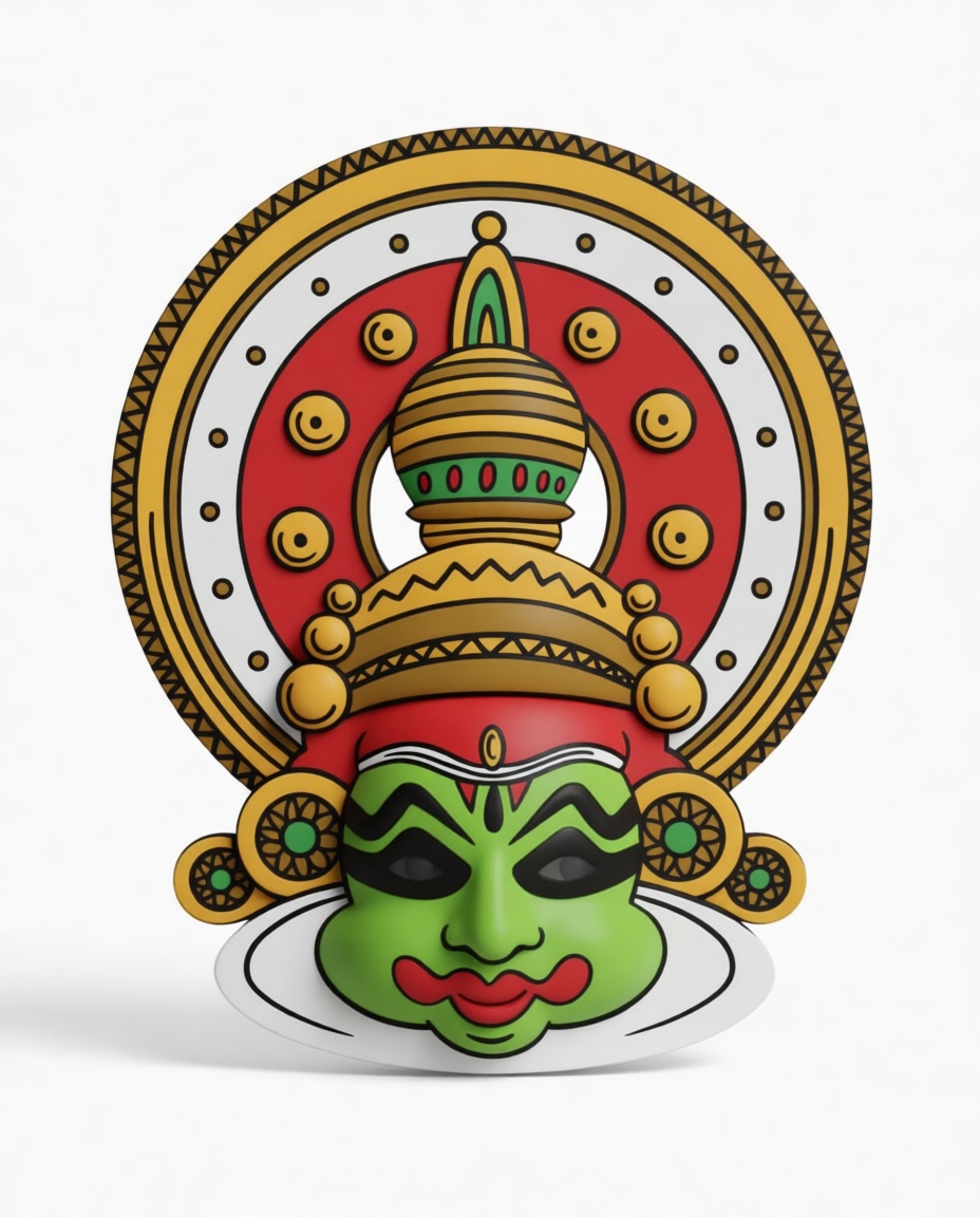 Kathakali Mask Figurine free 3D printable STL