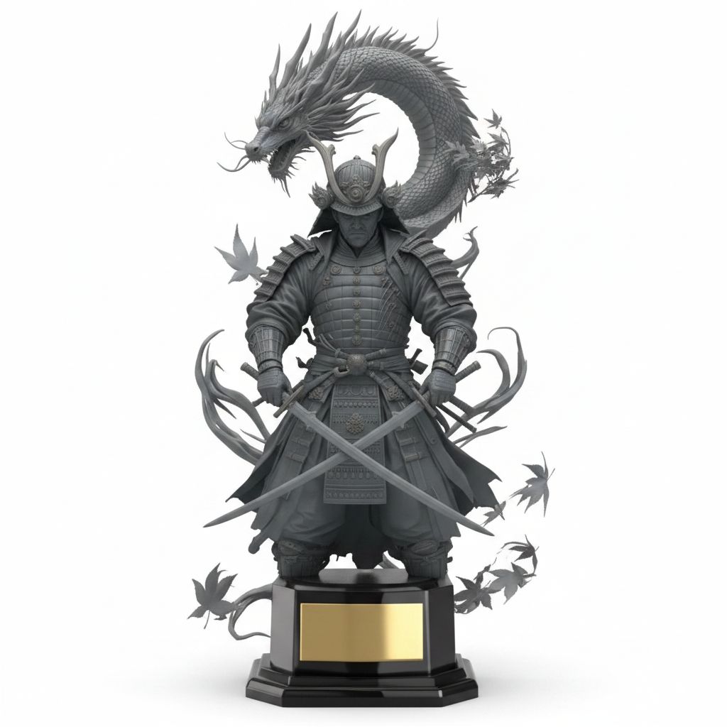 Samurai Warrior Statue free 3D printable STL