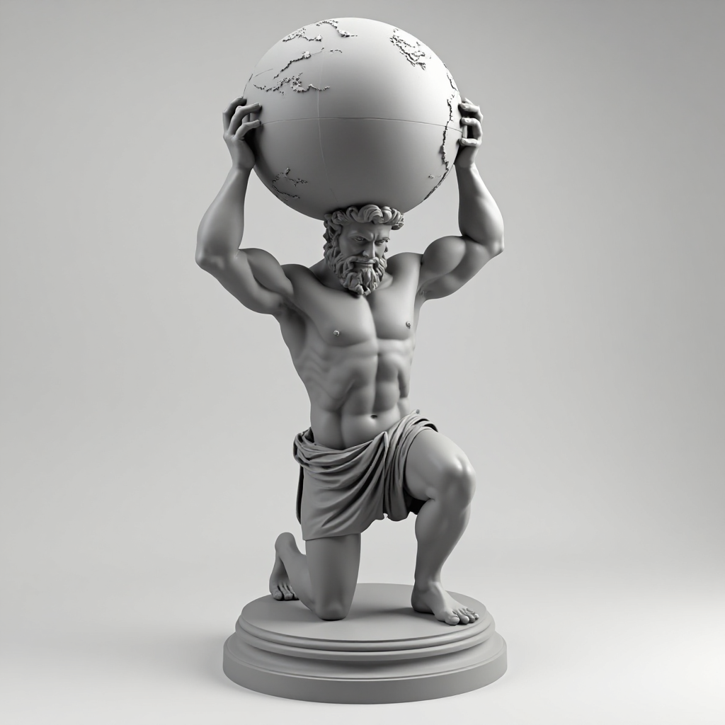 Atlas Kneeling Statue free 3D printable STL