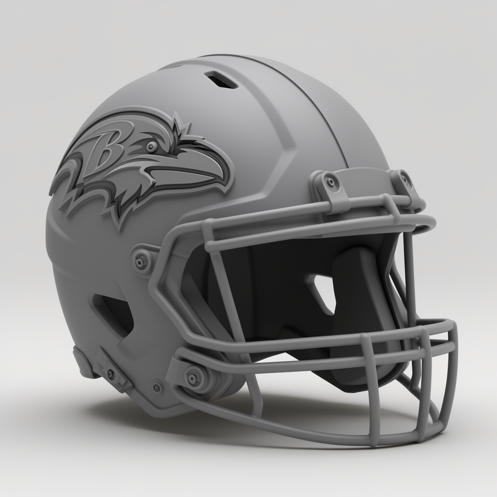 Baltimore Ravens Helmet free 3D printable STL