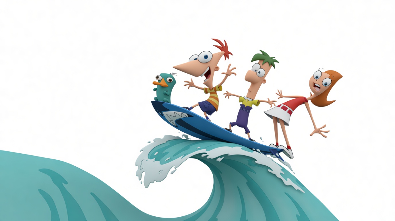 Phineas and Ferb Surfing Figurine free 3D printable STL