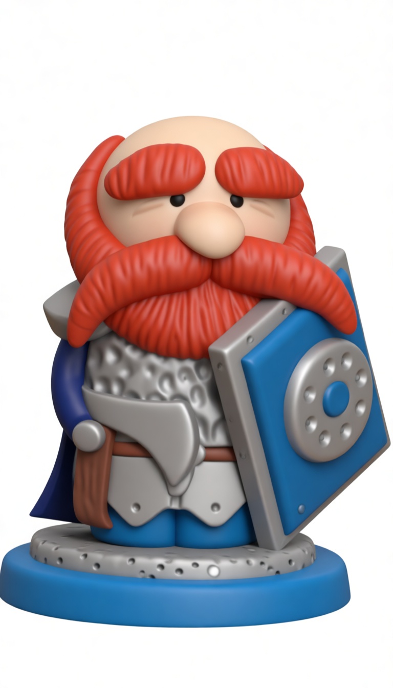 Redbeard Dwarf Figurine free 3D printable STL
