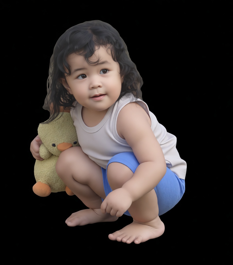 Toddler Holding Duck Figurine free 3D printable STL