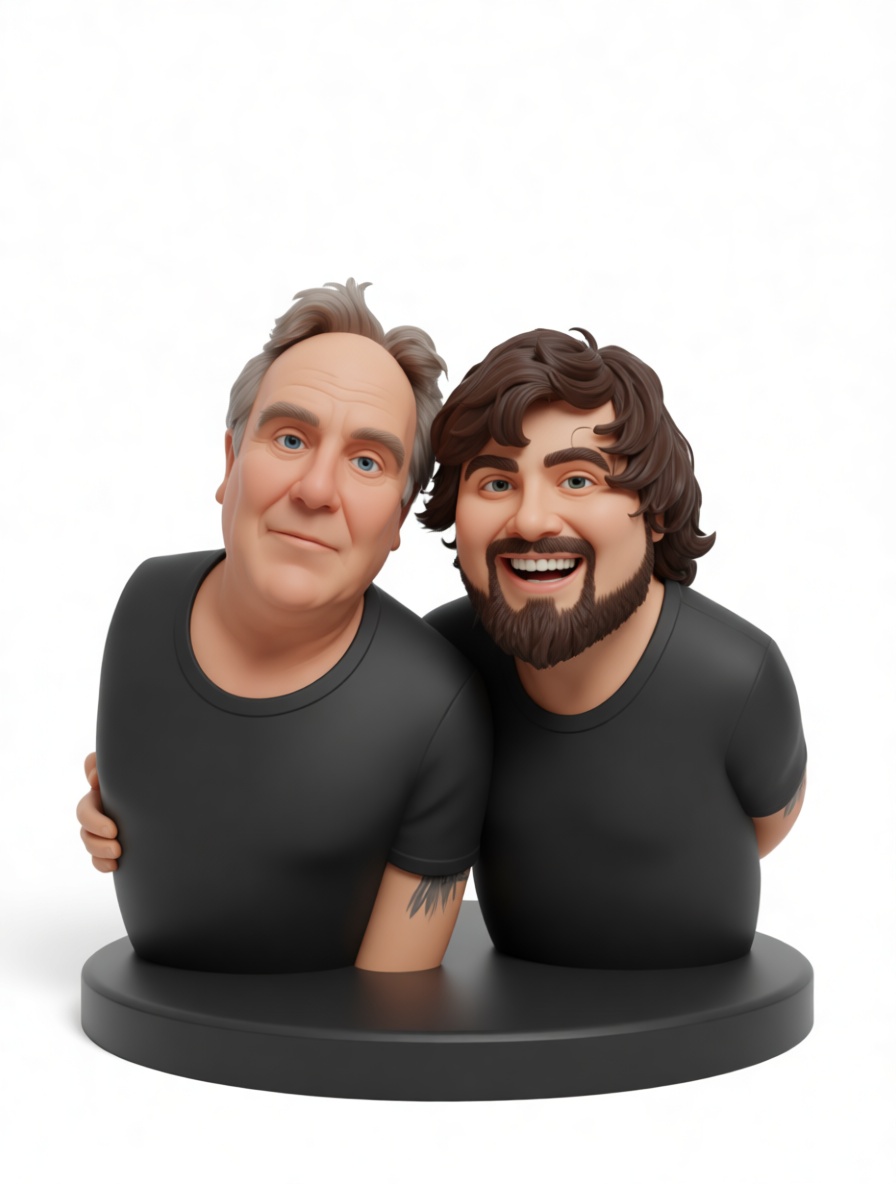 Two Men Bust Figurine free 3D printable STL