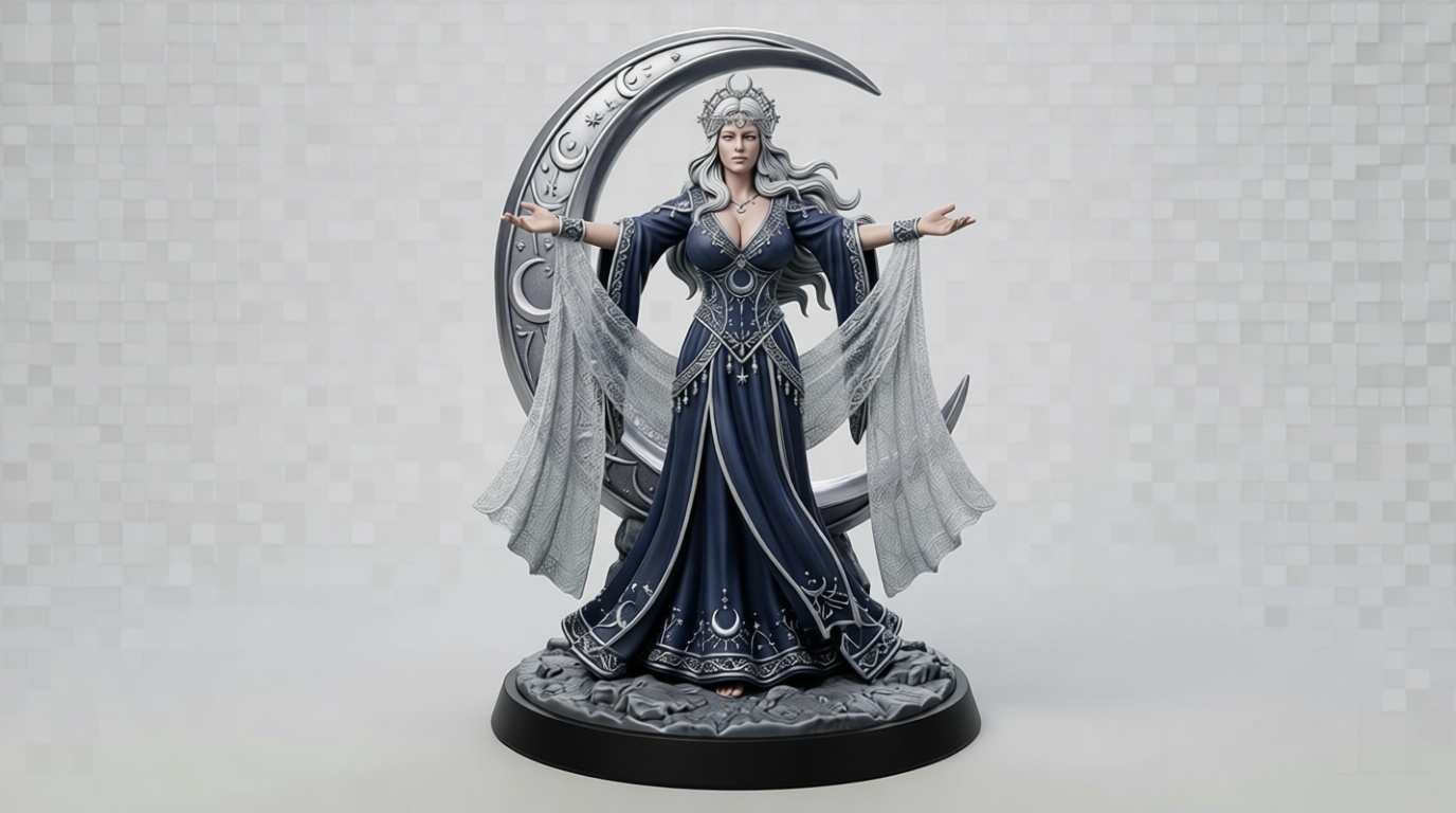 Goddess Selene Figurine free 3D printable STL