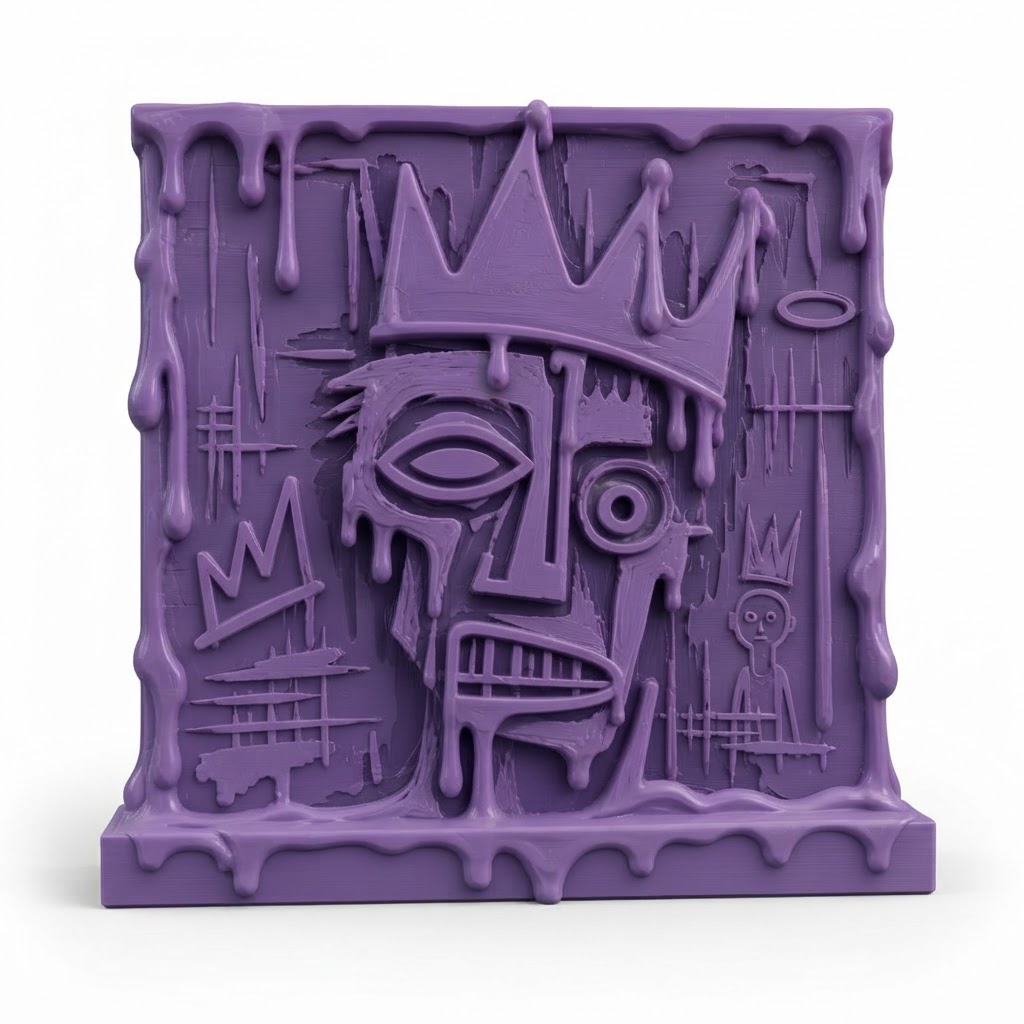 Basquiat Style Wall Sculpture free 3D printable STL