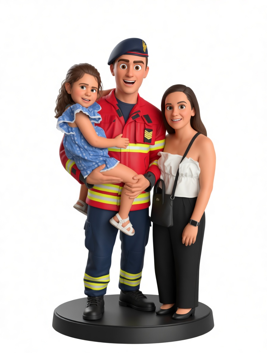 Firefighter Family Figurine free 3D printable STL