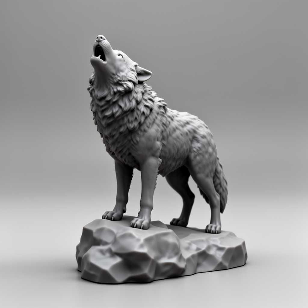 Howling Wolf Figurine free 3D printable STL