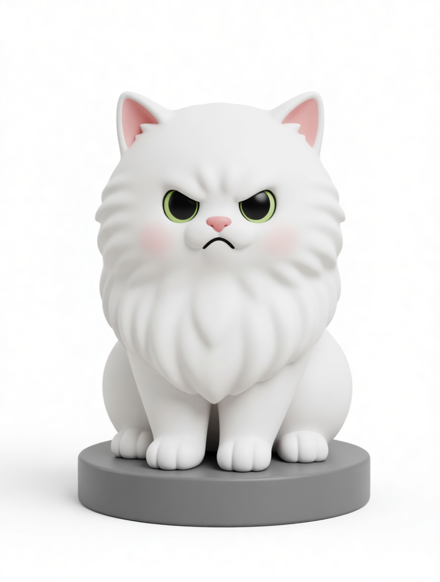 Angry Persian Cat Figurine free 3D printable STL