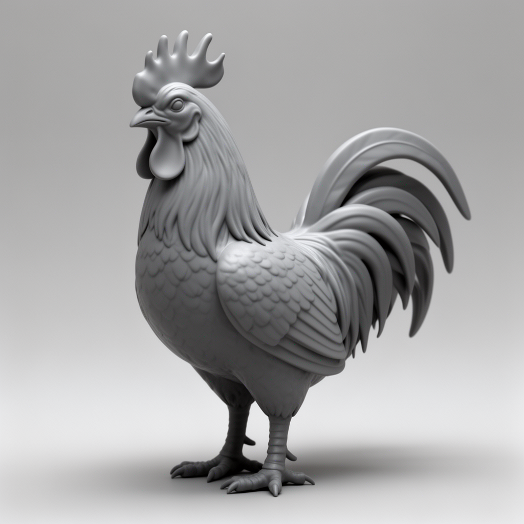 Rooster Figurine free 3D printable STL