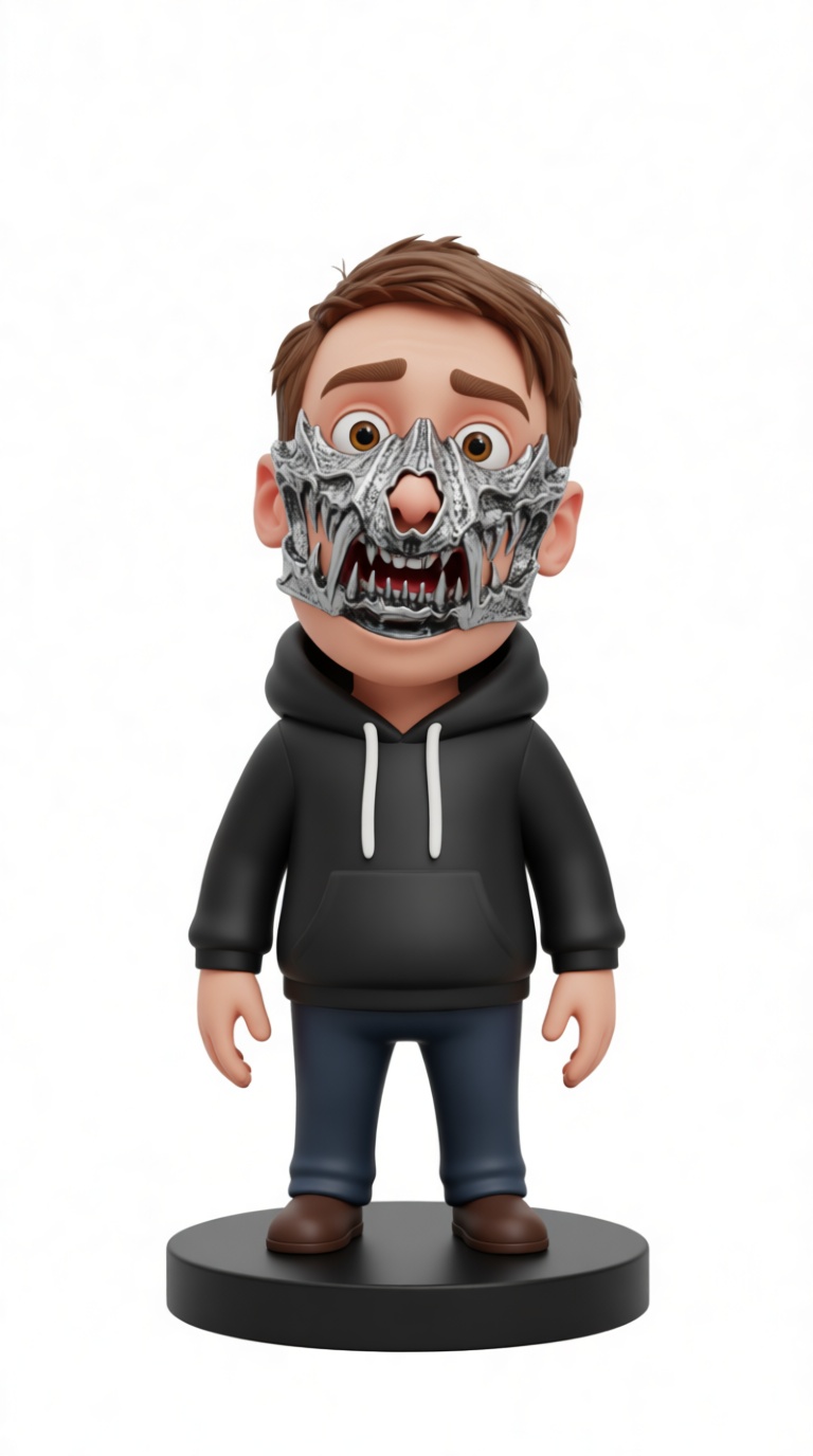 Man with Demon Mask Figurine free 3D printable STL