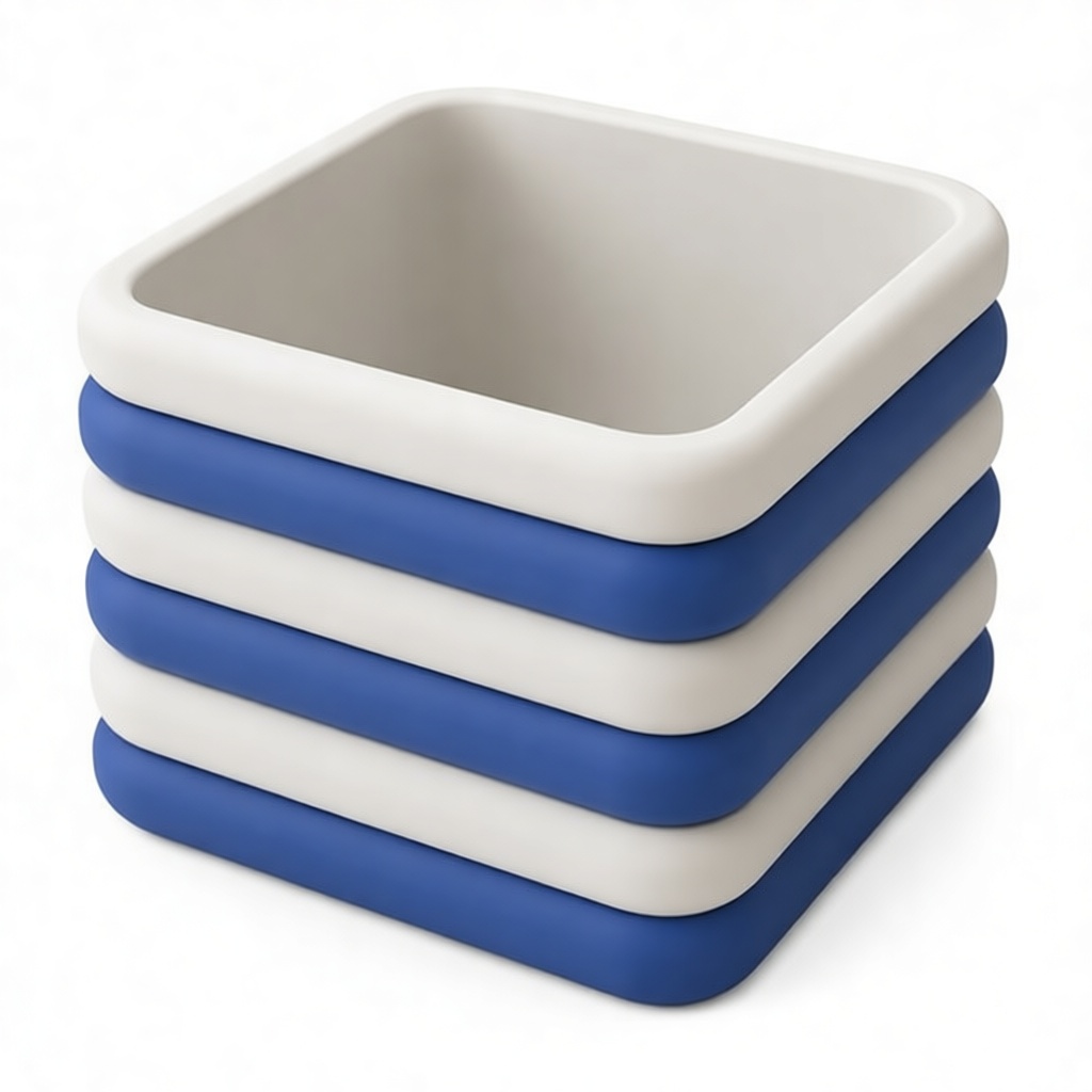 Striped Square Planter free 3D printable STL