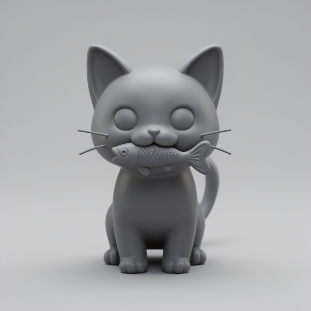 Mini Kitten Buddy Figurine free 3D printable STL
