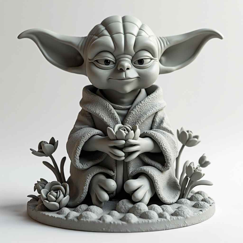 Yoda Figurine Sitting free 3D printable STL