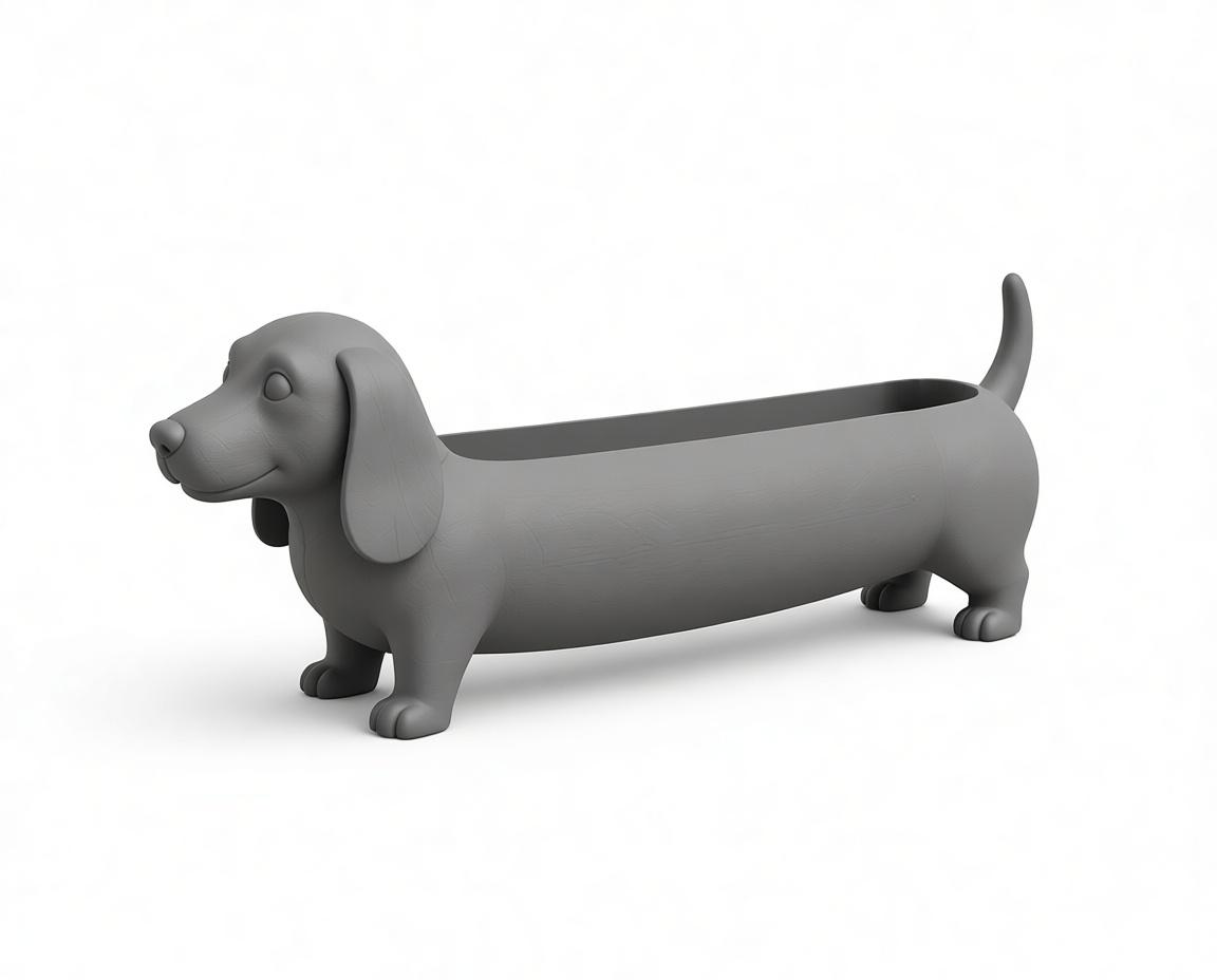 Dachshund Dog Planter free 3D printable STL