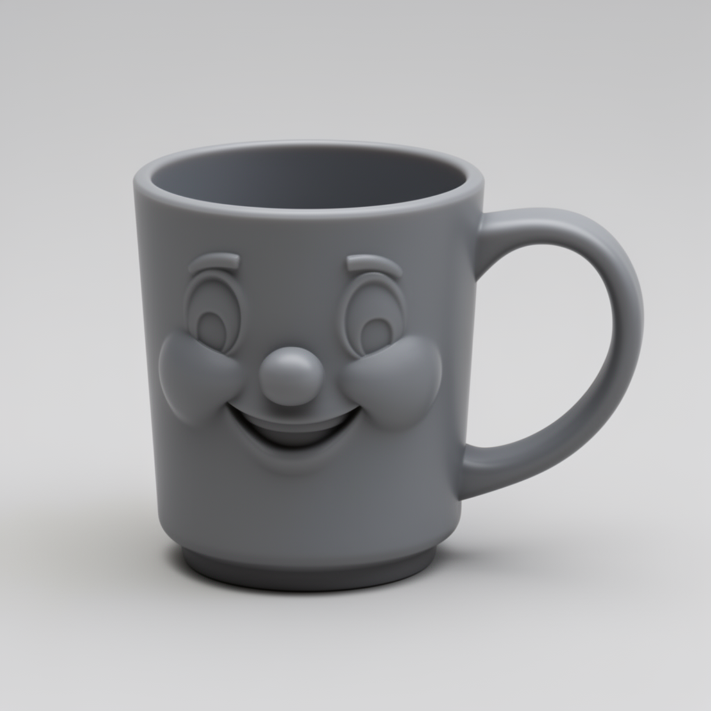 Cartoon Face Cup free 3D printable STL