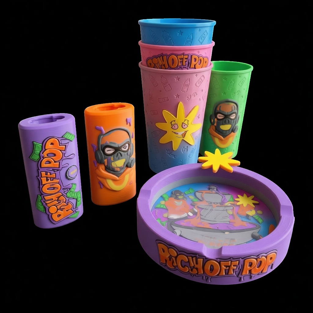 Rich Off Pop Drinkware Set free 3D printable STL