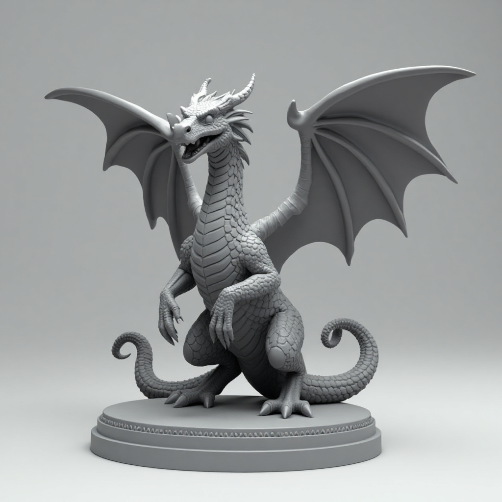 Fierce Dragon Figurine free 3D printable STL