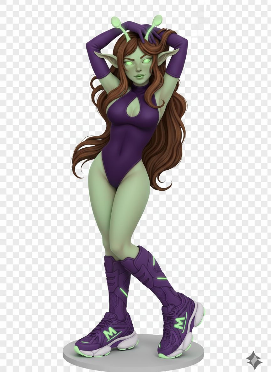Alien Girl Figurine free 3D printable STL