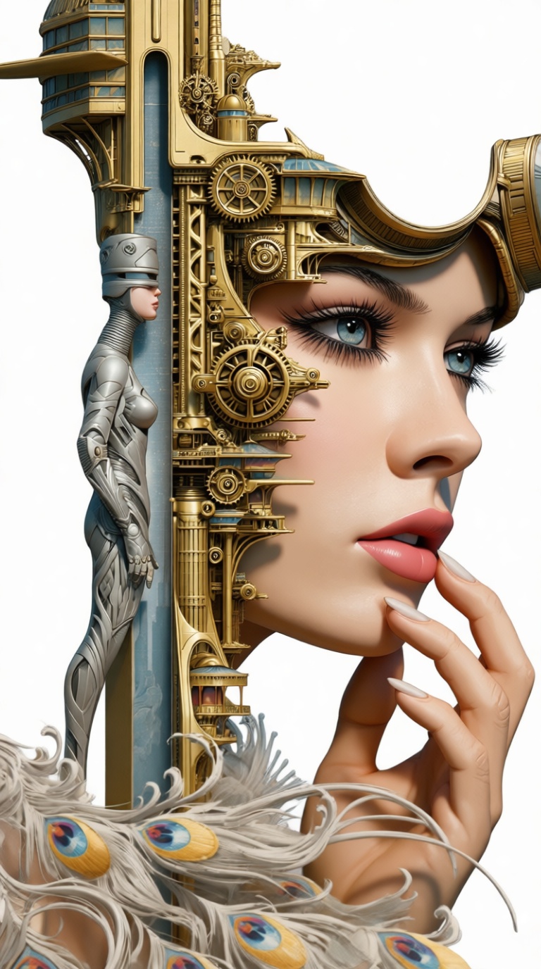 Steampunk Woman Bust free 3D printable STL