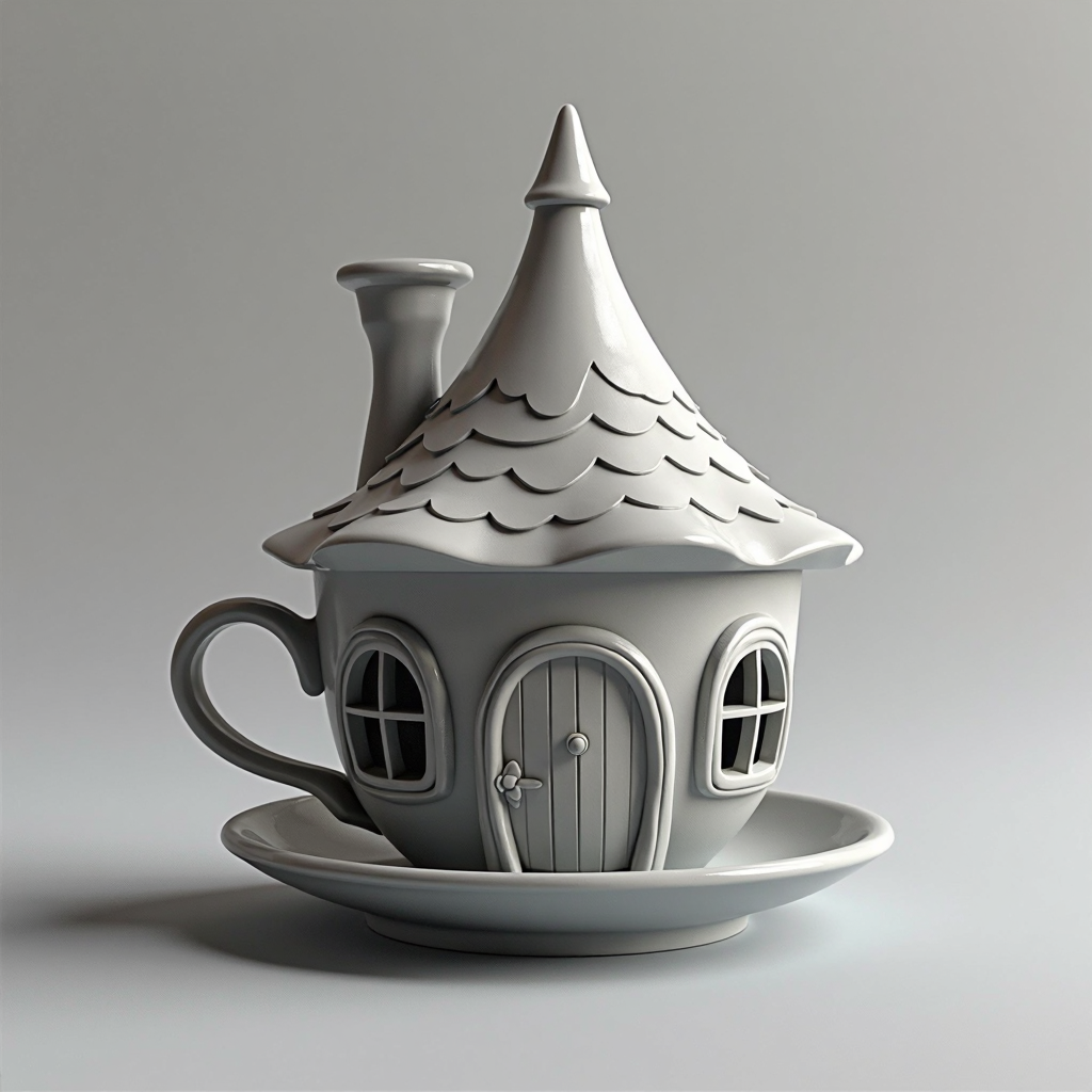 Teacup Fairy House free 3D printable STL